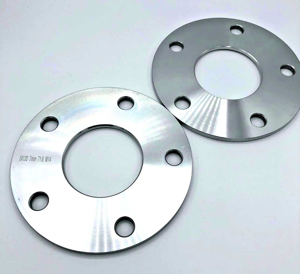 PORSCHE 7mm Wheel Spacers 5x130 With Extended O.E Bolts Precision Fit in Silver