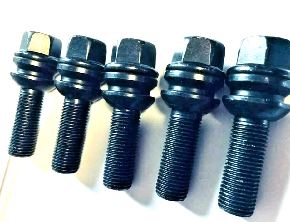 Black Porsche Wheel Spacers 7mm 5x130 Kit with Extended O.E Bolts  HubCentric.