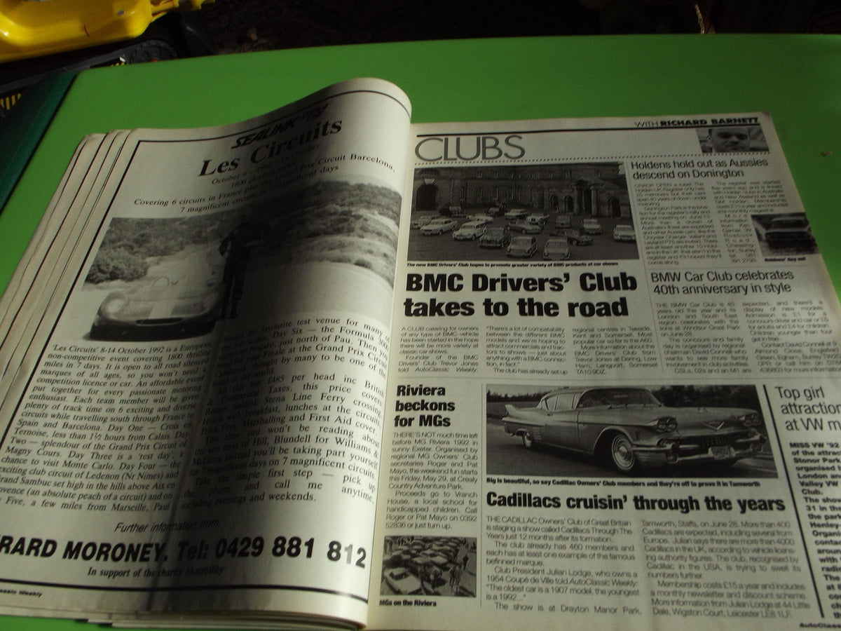 AUTO CLASSIC WEEKLY  MAGAZINE MAY 1992 #c3