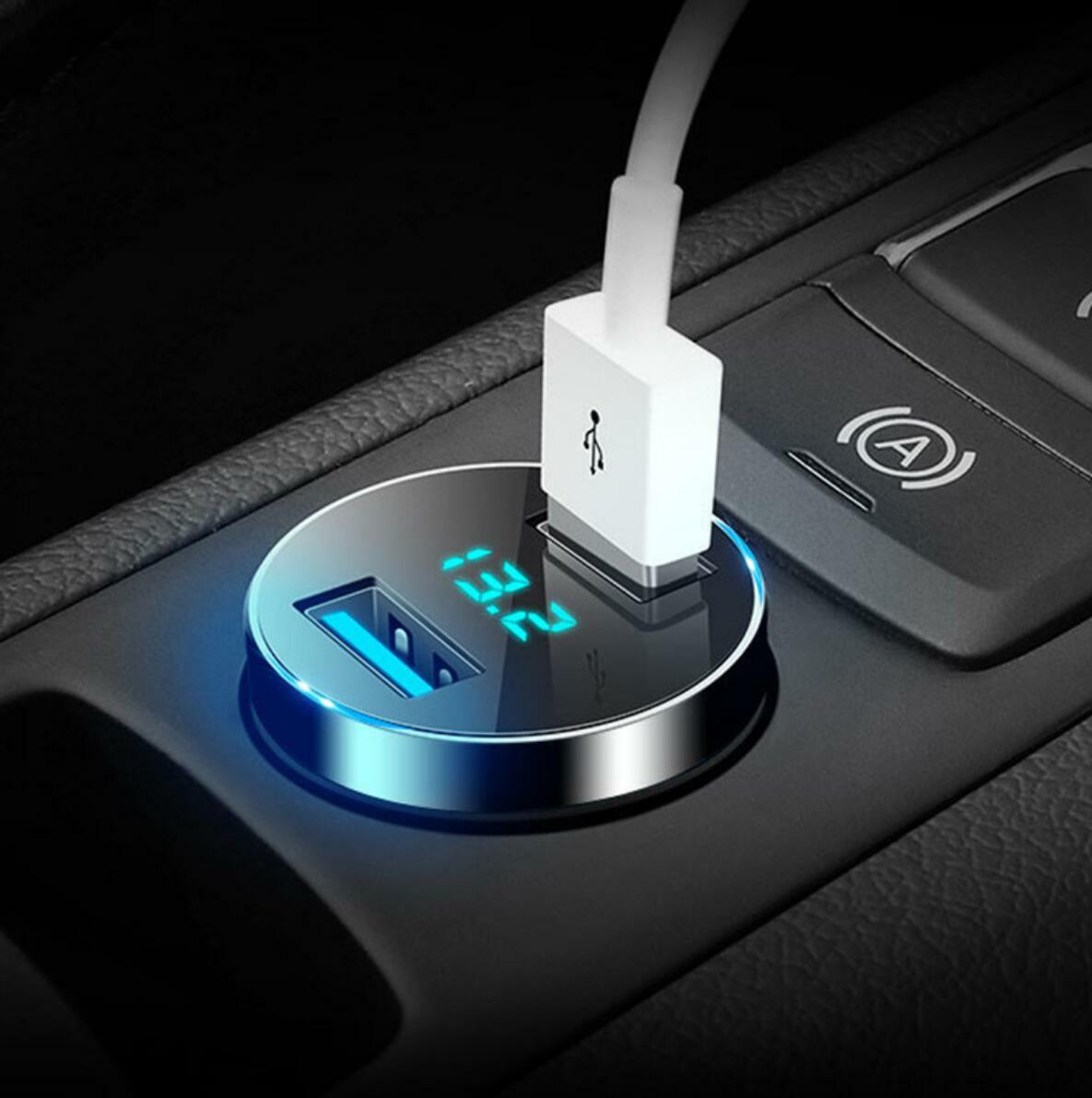 Car USB Twin Charging Point with LED Battery Voltage Display — Amber | PSR9Line