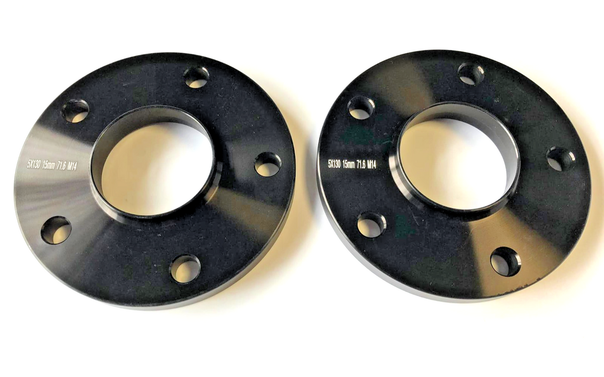 Black 12mm Wheel Spacers for Porsche 5x130 Pair with Extended Bolts AM UK Stock
