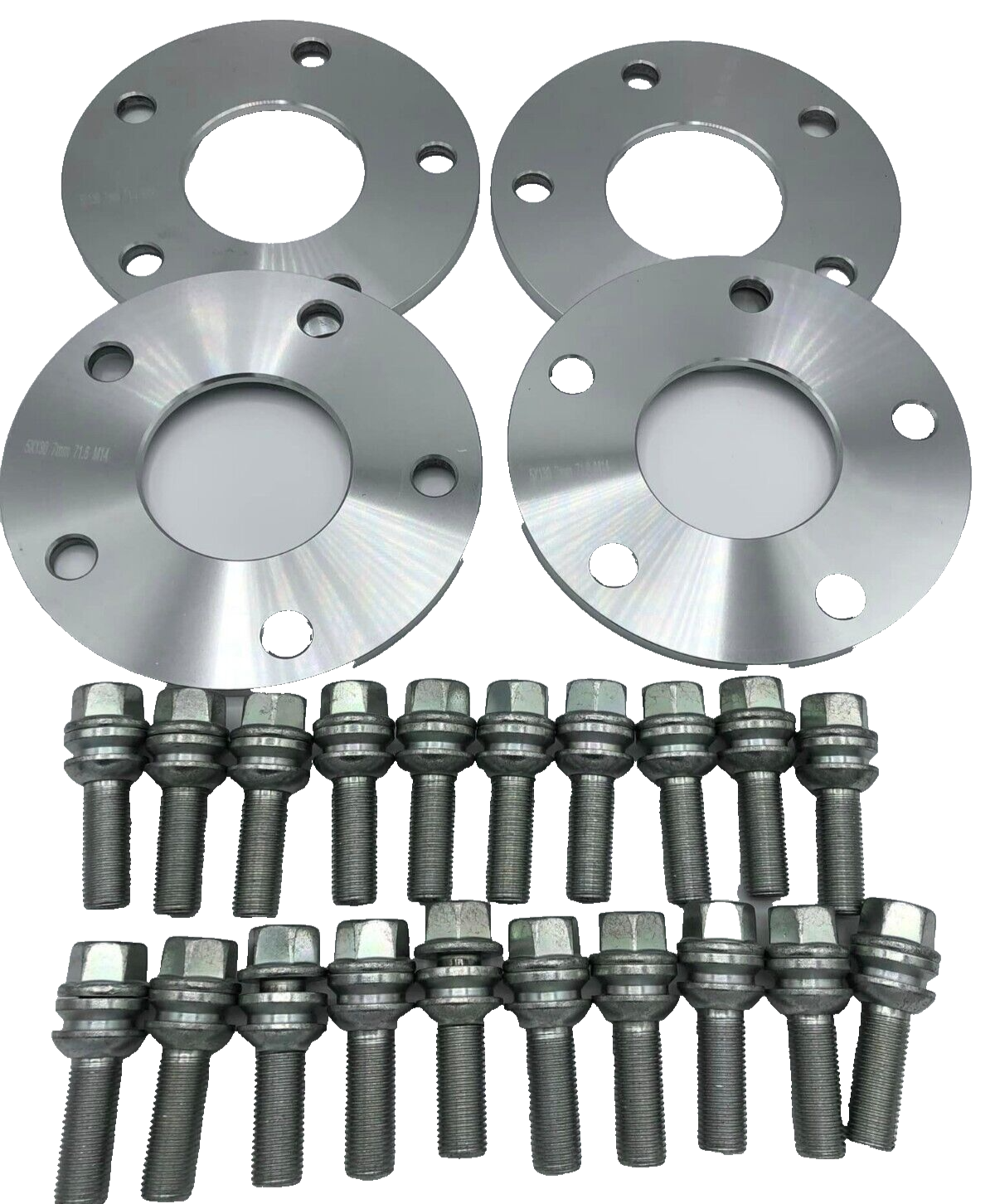Porsche Wheel Spacers 7mm + Extended OE Bolts Set Of 4 in Silver 5x130 PSR9Line