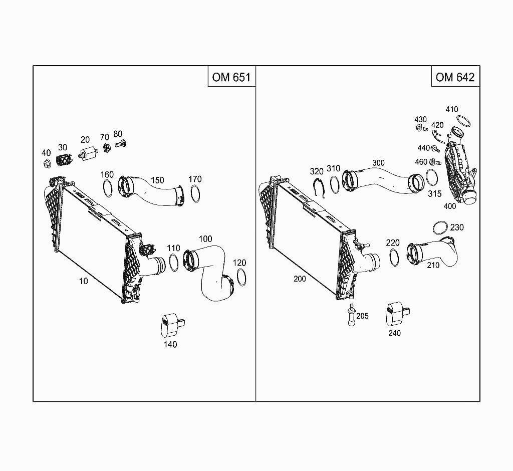 Mercedes Intercooler Seal Gasket Ring A0219976645, OM651 OM642 Engine Compatible