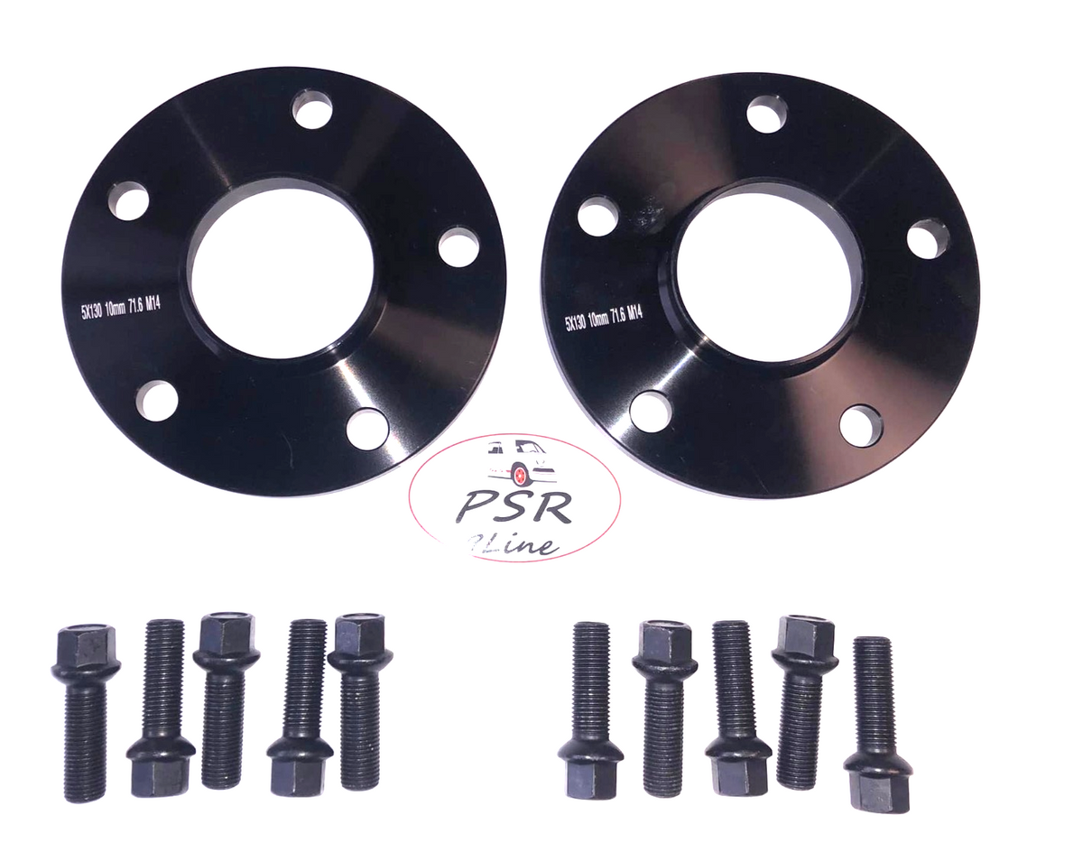 Black 12mm Wheel Spacers for Porsche 5x130 Pair with Extended Bolts AM UK Stock