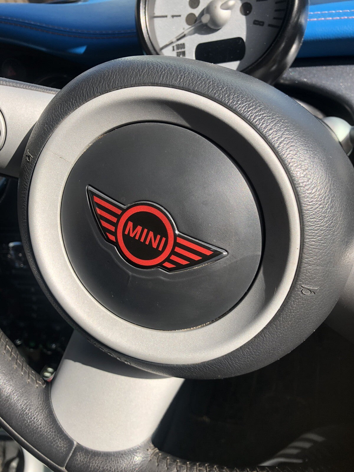 LOVE MY MINI COOPER Steering Wheel Badge Logo 3D Gel Domed Gen1 R50 R52 R53 JCW