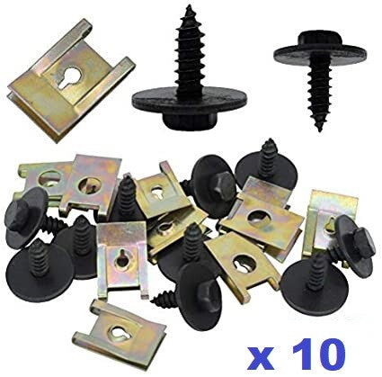 Wheel Arch Cover Undertray Splashguard HEX Screws & U Clip for BMW 20pcs/10 sets