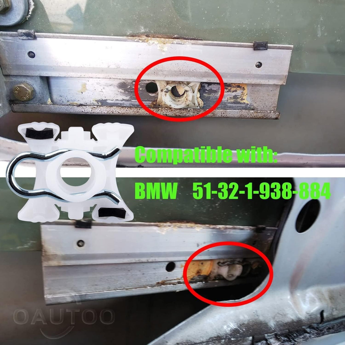 BMW Window Regulator Slider Clips Lifting Mechanism
