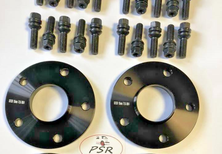 Porsche Wheel Spacers 20mm + Extended O.E Bolts Set Of 4 in Black 5x130 PSR9Line