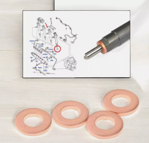 Saab Diesel Fuel Injector Copper Washer Seal Set x4 — 9-3 & 9-5 1997–2015 — Bosch F00V C17 504