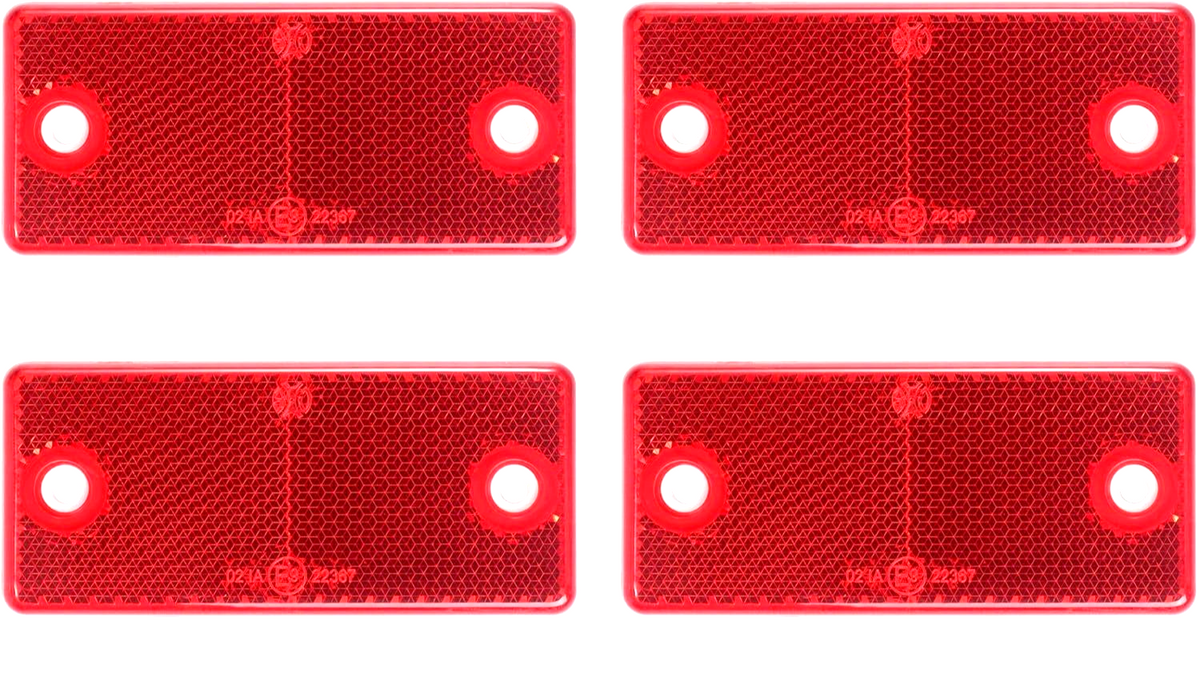 2 Red Rectangular Reflectors Screw Fit Vans Trailers Caravans Recovery Trucks