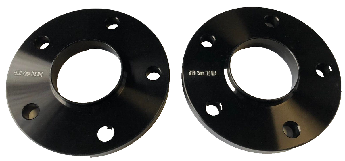 Porsche Wheel Spacers 15mm + Extended AF Bolts Set Of 2 in Black 5x130 PSR9Line