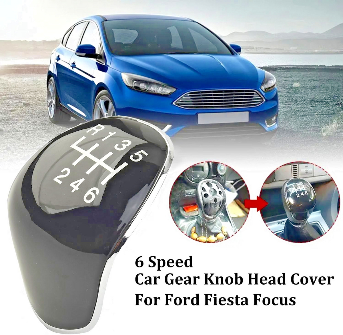 6 Speed Manual Gear Stick Shift Knob Cap # Ford Transit Custom Focus Kuga Mondeo