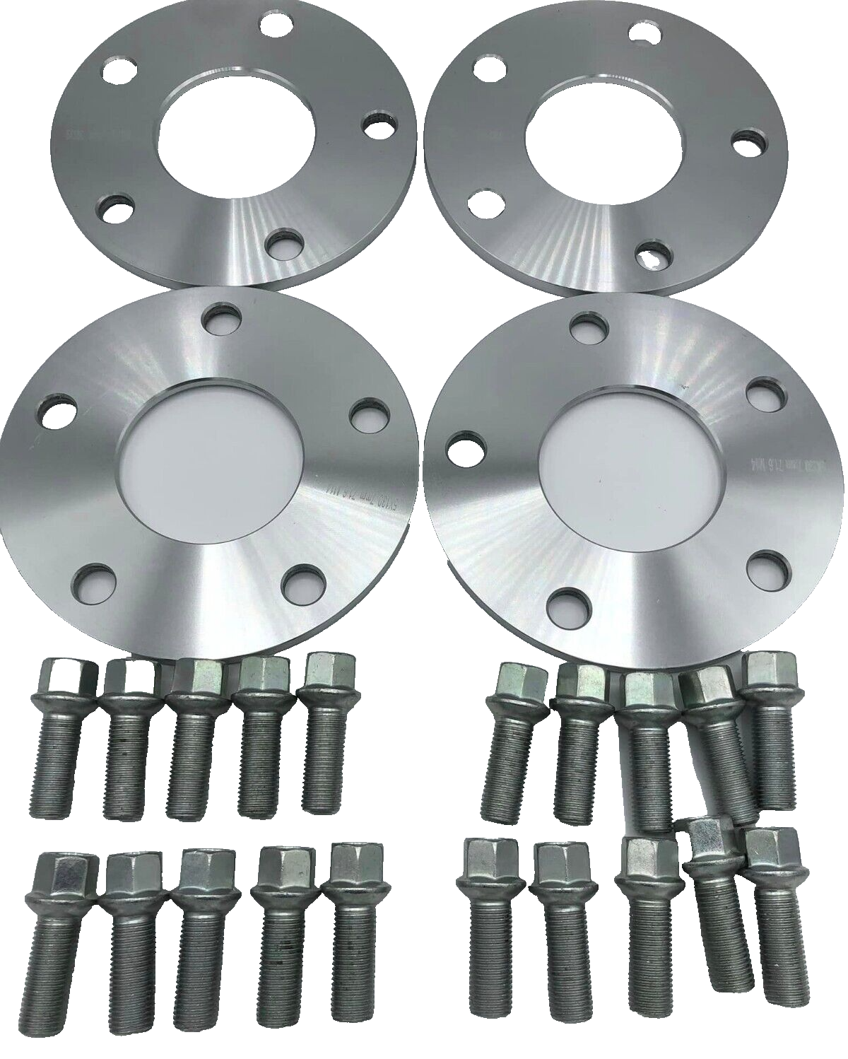 Porsche Wheel Spacers 7mm + Extended AF Bolts Set Of 4 in Silver 5x130 PSR9Line