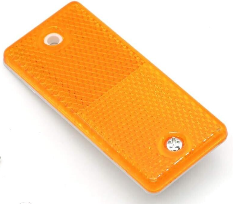 High-Quality 2x Amber E-Approved Rectangular Reflectors Trailers Caravans