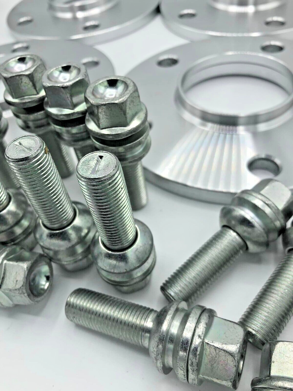 Porsche Wheel Spacers 15mm + Extended OE Bolts Set Of 4 in Silver 5x130 PSR9Line