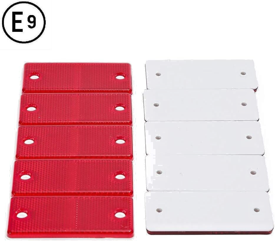 2 Red Rectangular Reflectors Screw Fit Vans Trailers Caravans Recovery Trucks