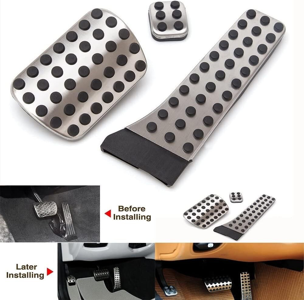 NEW Mercedes AMG Sport Pedal Covers Set 3PC Stainless Steel For A B C E S SL SLC