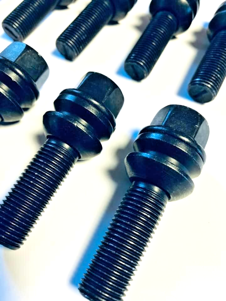 Black Porsche Wheel Spacers 20mm 5x130 Kit with Extended O.E Bolts  HubCentric