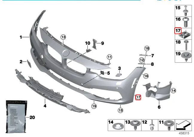 BMW C-Clip Sheet Metal Nut Clamp 1 3 4 5 6 7 SERIES 15x PCS 51717065773