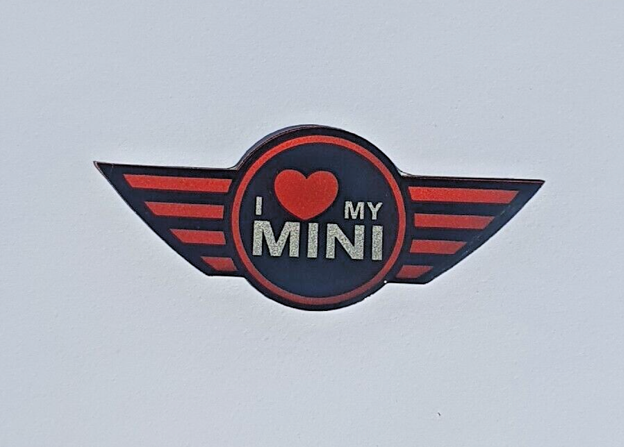 LOVE MY MINI COOPER Steering Wheel Badge Logo 3D Gel Domed Gen1 R50 R52 R53 JCW