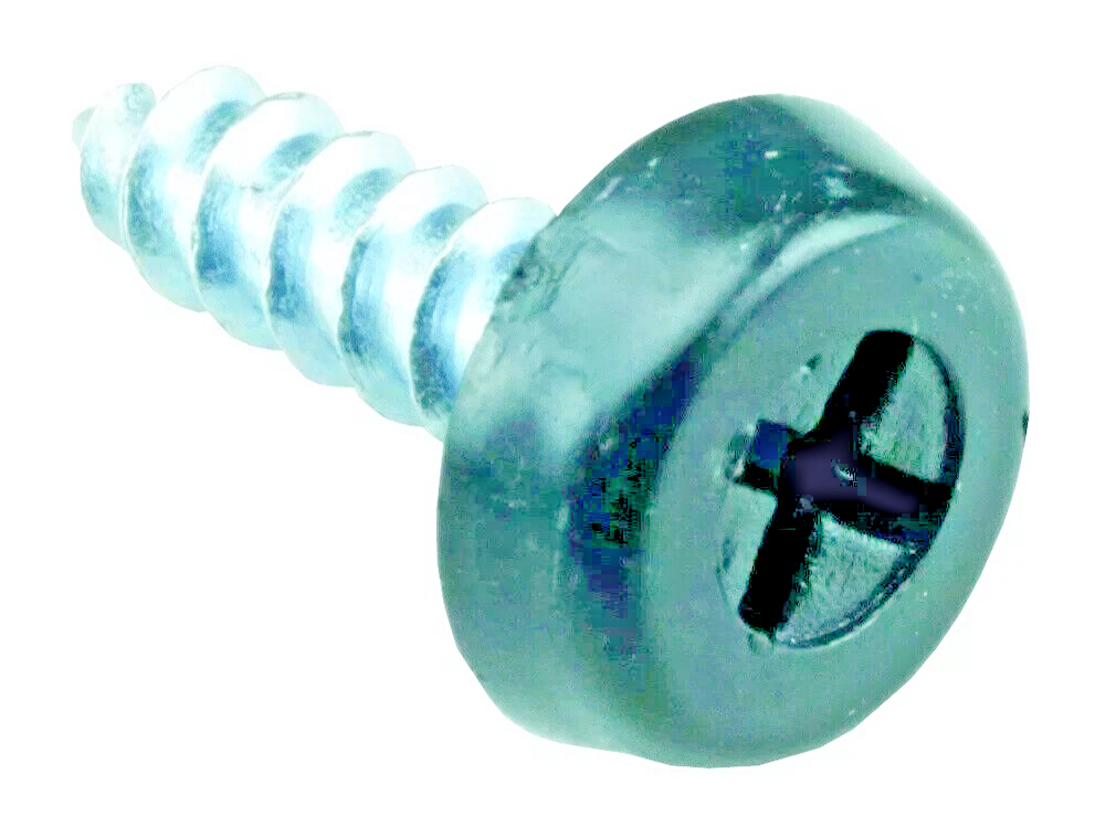 Registration Plate Fixing Kit  - Plastic Cap Screws x4 Moulded Head Self Thread.