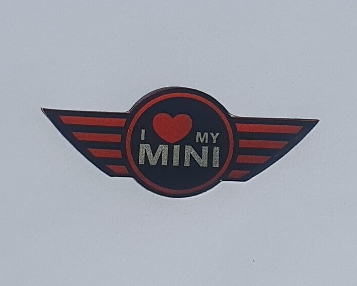 LOVE MY MINI COOPER Steering Wheel Badge Logo 3D Gel Domed Gen1 R50 R52 R53 JCW