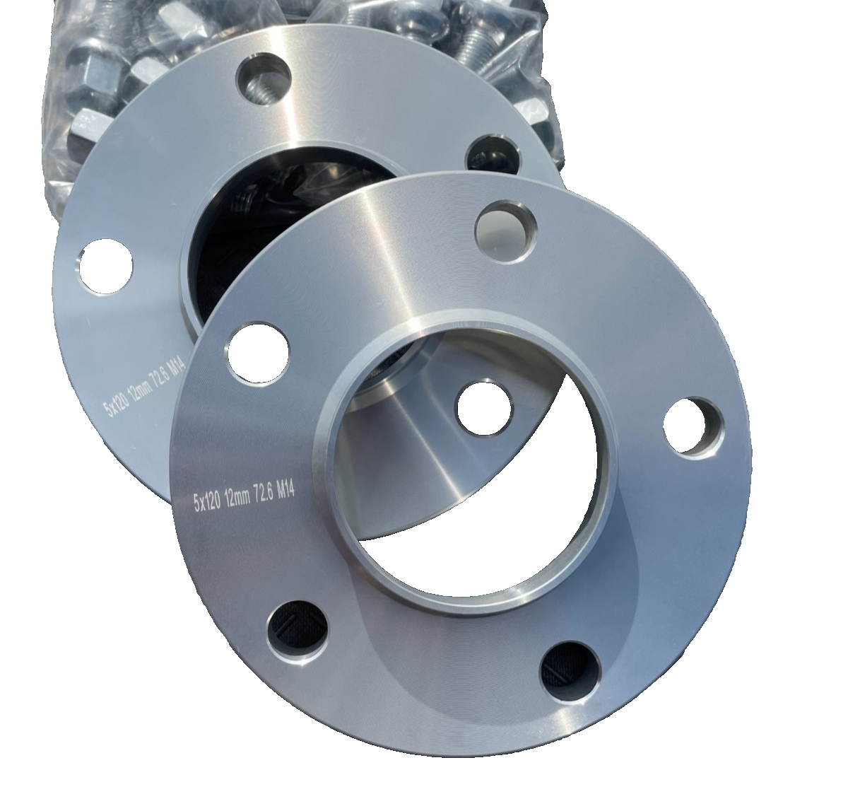 BMW 12mm Wheel Spacers 5x120 Hubcentric Bolt on Kit x4, Precision Fit in Silver