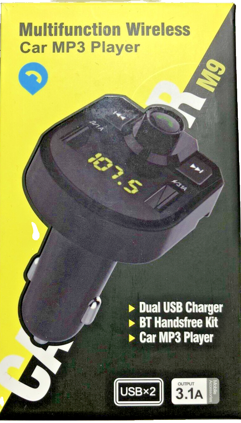 Bluetooth Hands-Free Car Kit with Dual USB Charger, FM Transmitter & MP3 Player