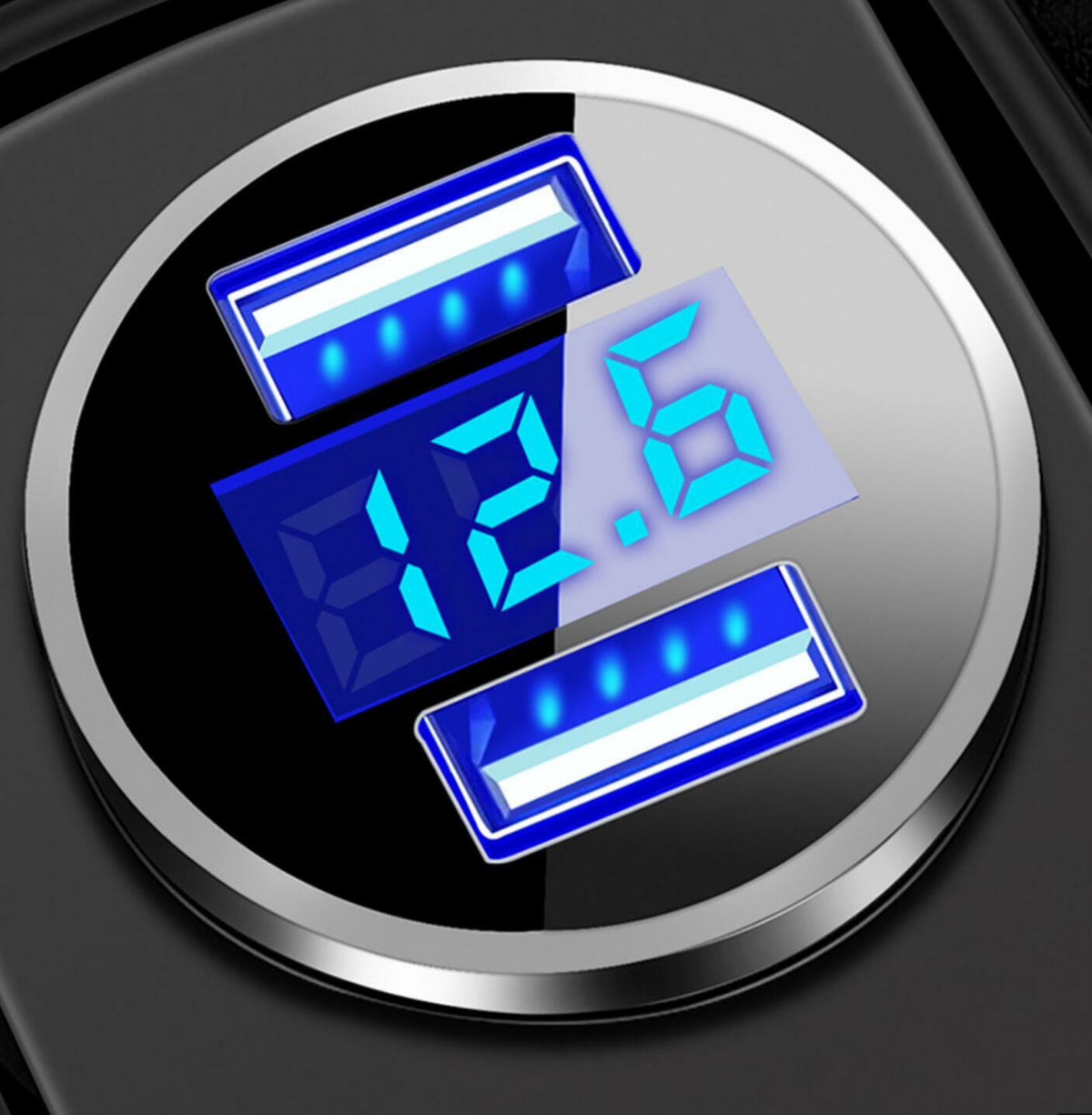 Car USB Twin Charging Point with LED Battery Voltage Display — Amber | PSR9Line