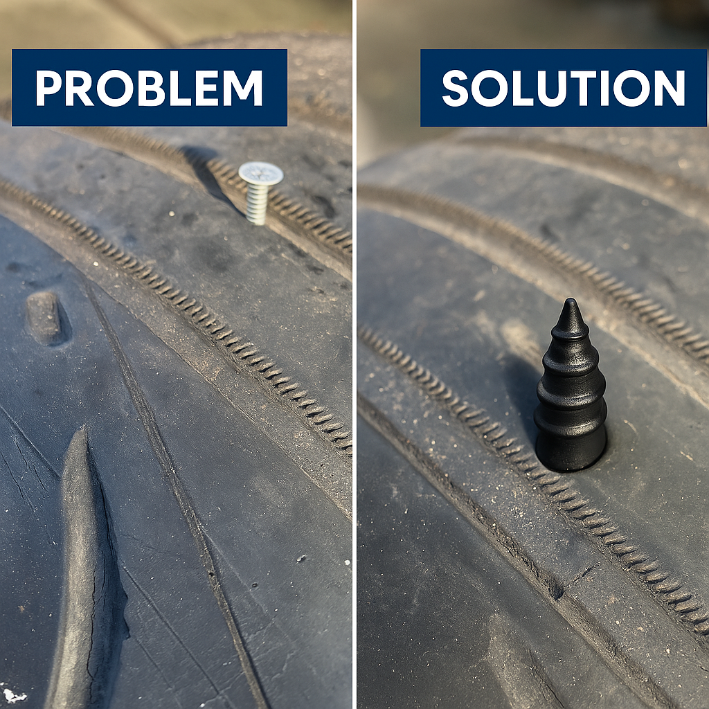 Tyre Repair Screws Kit – Quick Temporary Fix Plugs For Punctures # 2pcs 2 sizes.