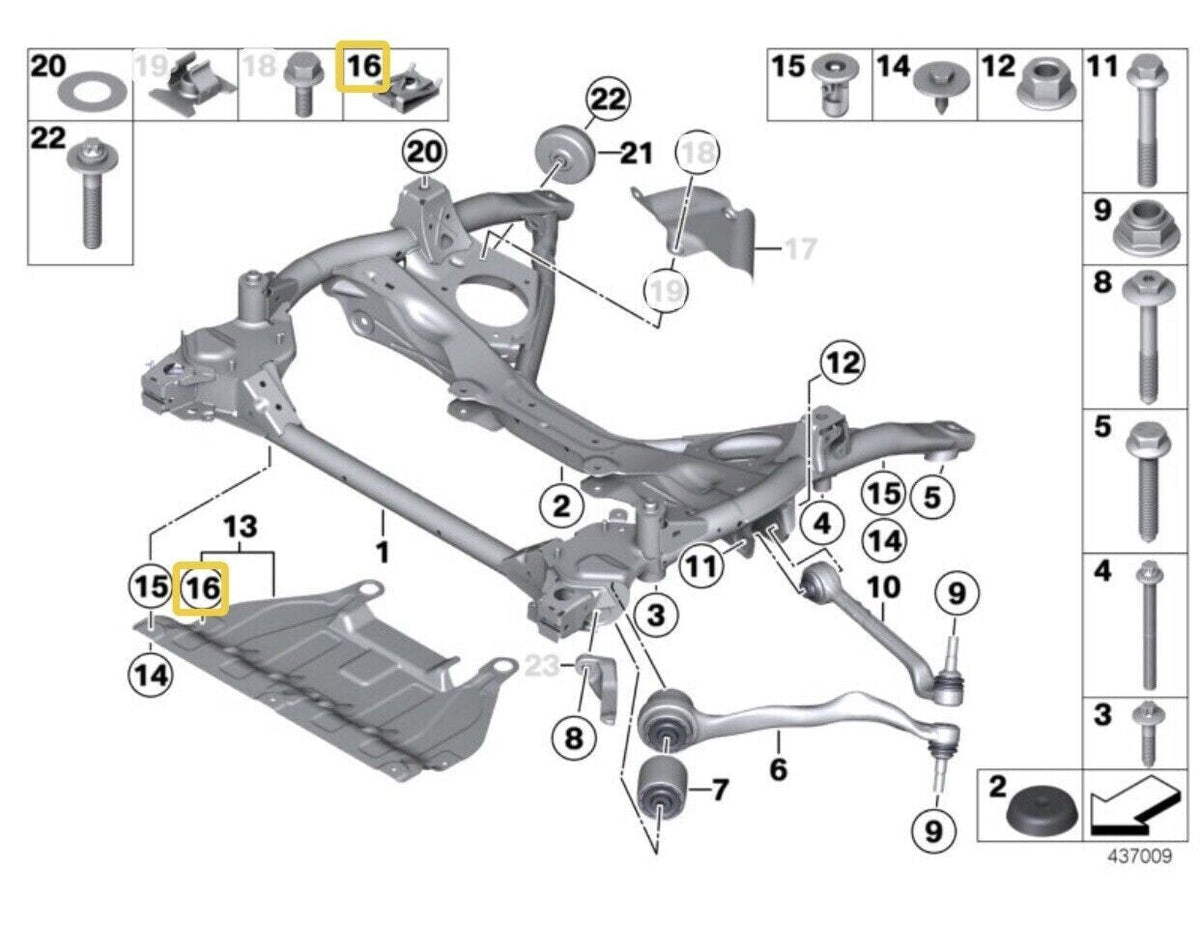 BMW C-Clip Sheet Metal Nut Clamp 1 3 4 5 6 7 SERIES 15x PCS 51717065773