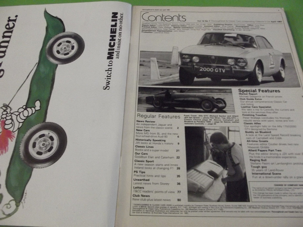 THOROUGHBRED AND CLASSIC CARS MAGAZINE AUGUST 1983 #C4