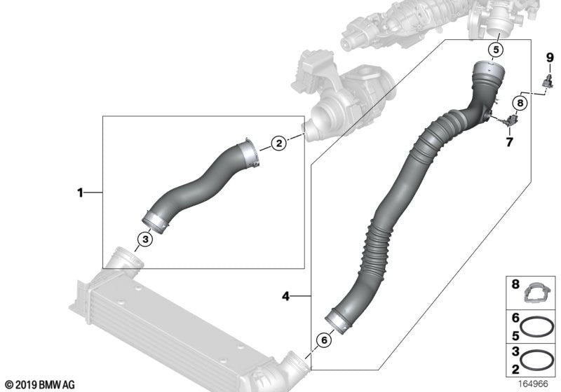 BMW Turbo Intercooler Pipe Seal Ring #13718596850 Stops Boost Leaks New Version.