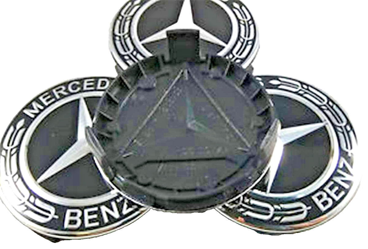 Wheel Center Hub Caps Mercedes Black 75mm Alloy  A B C E S M Class ML CLA GLA