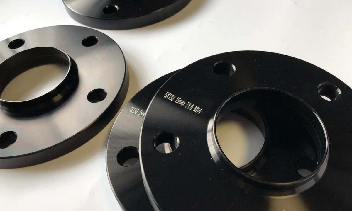 Porsche Wheel Spacers 15mm + Extended AF Bolts Set Of 2 in Black 5x130 PSR9Line