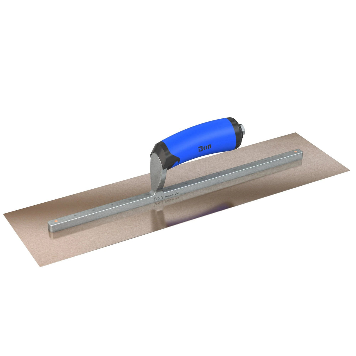 Bon Tool Golden Stainless Steel Square End Finish Trowel - Long Shank - Comfort Wave Handle