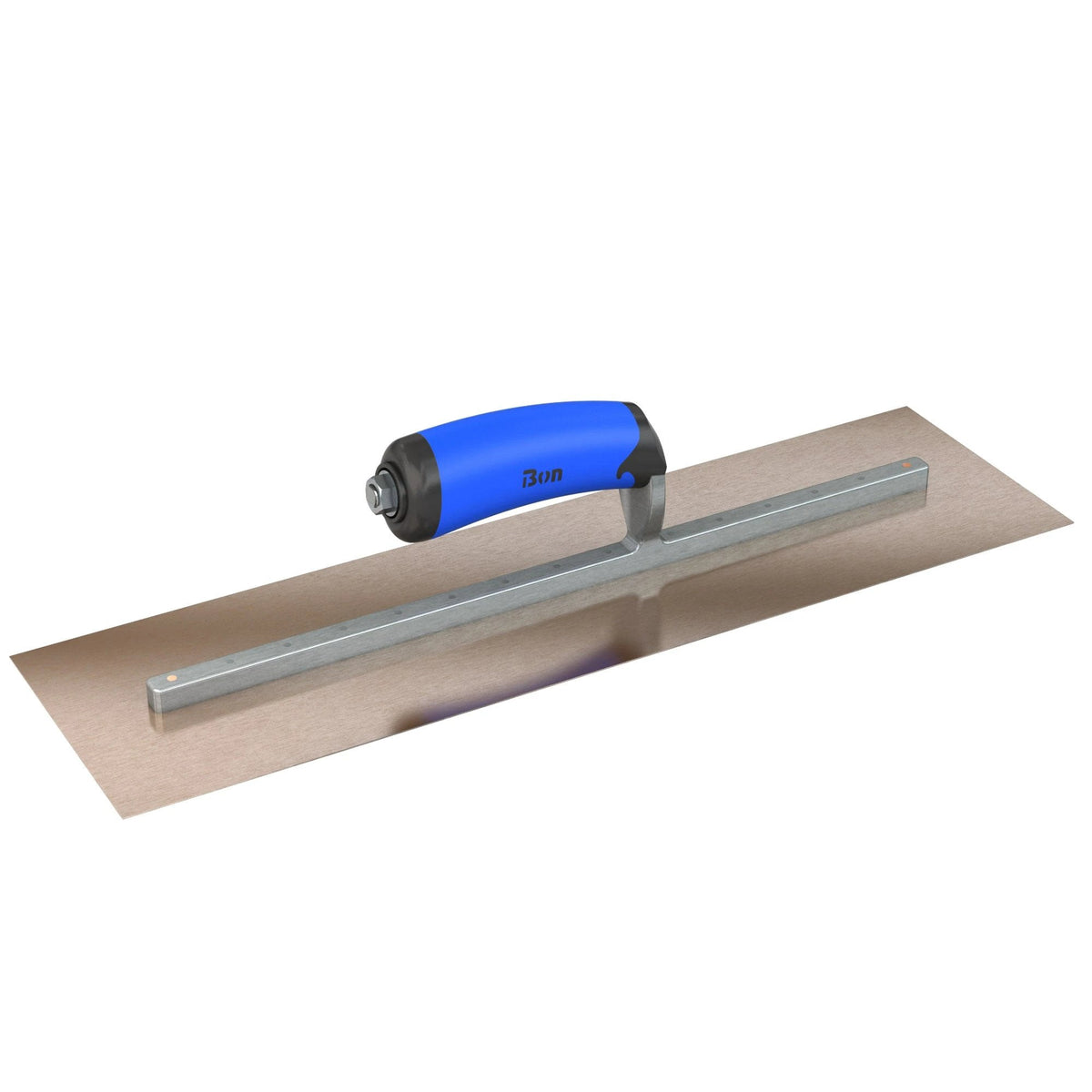 Bon Tool Golden Stainless Steel Square End Finish Trowel - Long Shank - Comfort Wave Handle