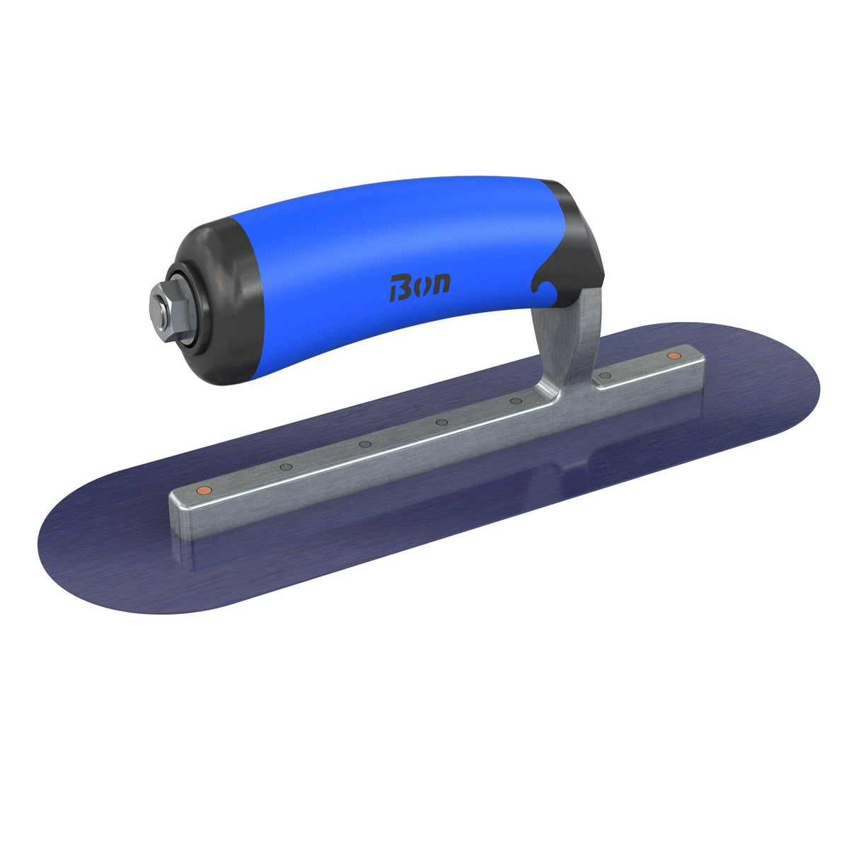 Bon Tool Blue Steel Round End Finish Trowel - Comfort Wave Handle