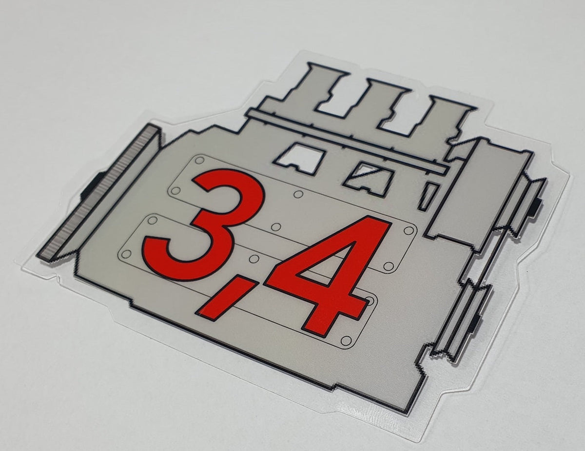 Porsche 911 3.4 engine window sticker - Retro Outlaw style rear screen decal