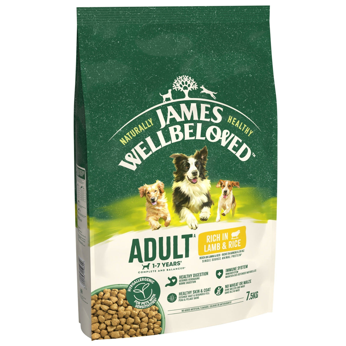 James Wellbeloved Adult Lamb & Rice Dry Dog Food 7.5kg