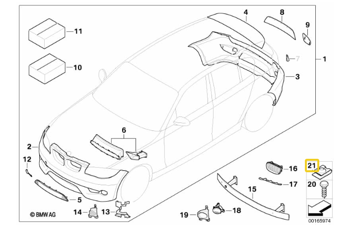 BMW Metal Self-Locking C-Clip Nut - Undertray & Trim Panel Fastener 07146951655
