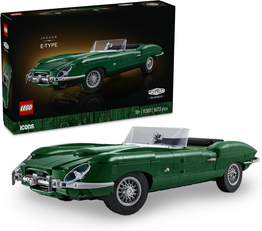 LEGO Icons Jaguar E-Type 11381. New but open scruffy box. All bags inside are factory sealed