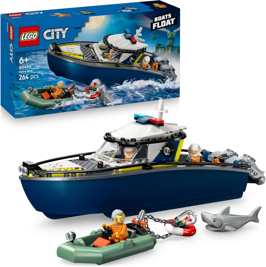 LEGO City Police Boat Chase Set 60456, New but open scruffy box, all bags inside are sealed.