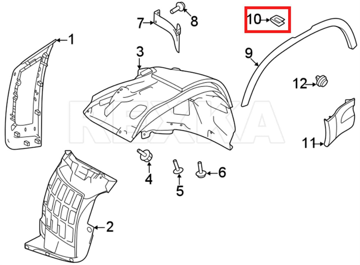 Ford Land Rover Jaguar White Snap Fit Trim Clip LR082683 T2R4839
