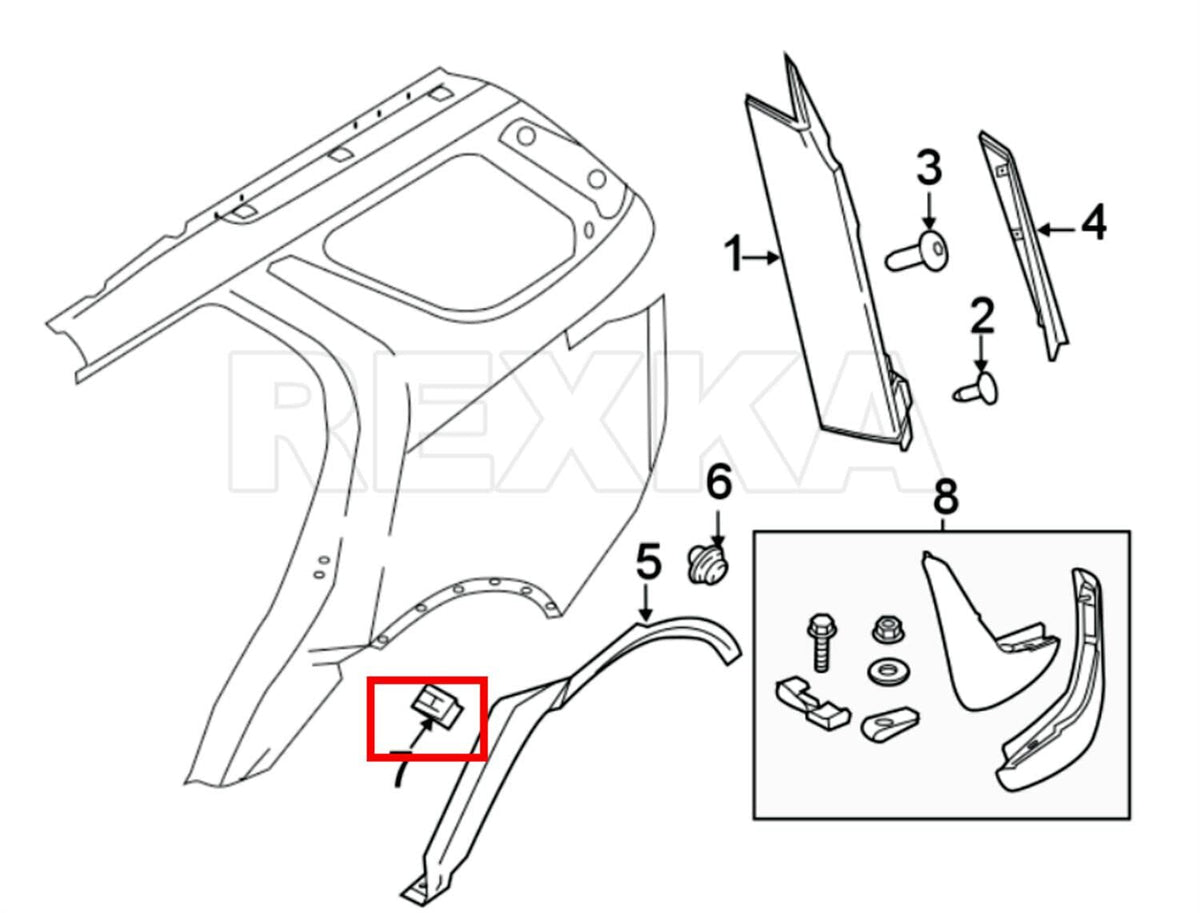 Ford Land Rover Jaguar White Snap Fit Trim Clip LR082683 T2R4839