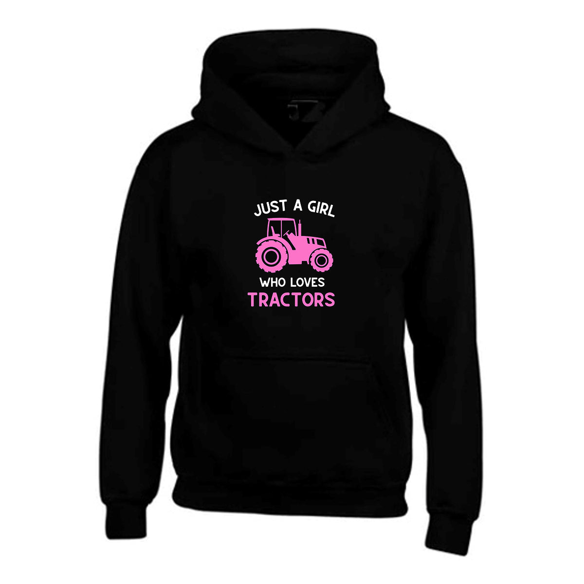 Kids "JUST A GIRL WHO LOVES TRACTORS" Printed Hoodie