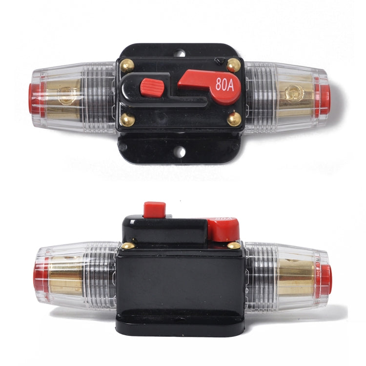 DC 12-24V Car Circuit Breaker Stereo Audio Fuse Holder Insurance 80A Fuse, 80A