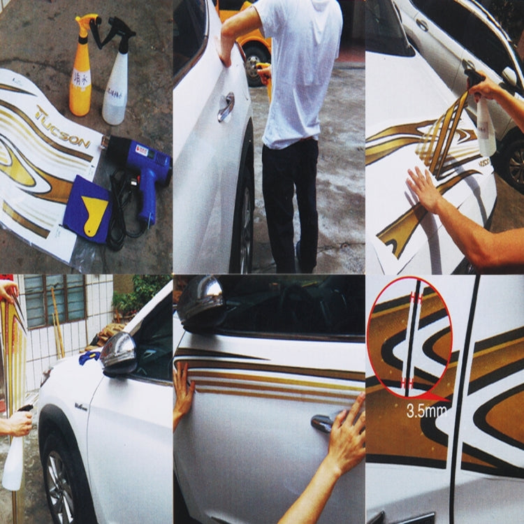 3 PCS SUV Body Decorative Strip Brand Car Streamline Shining Sticker For Honda CRV Nissarl X-Trail/Qashqai/Murano series, Strip Brand Car Streamline Shining Sticker