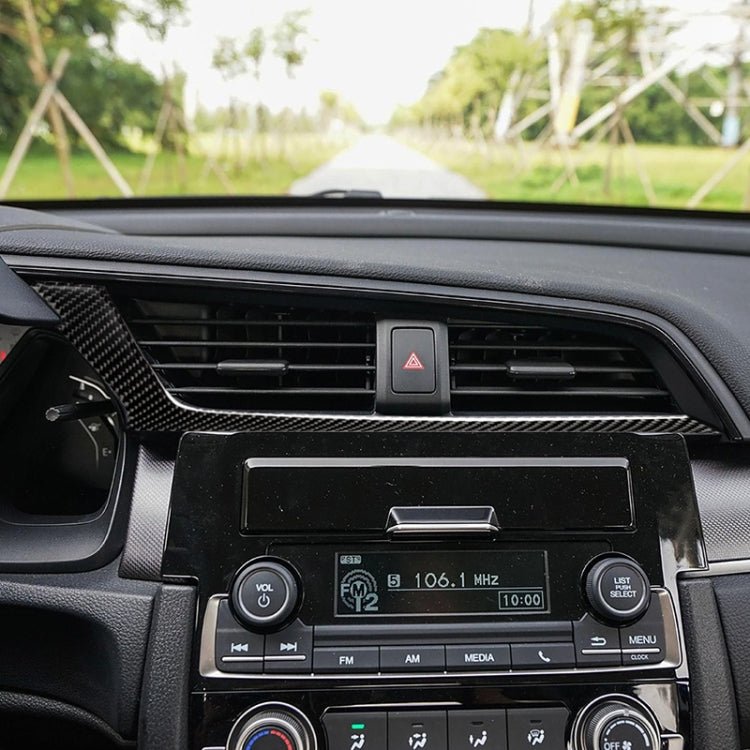 Car Carbon Fiber Central Control Air Outlet Below Decorative Sticker for Honda Tenth Generation Civic 2016-2019, Left Drive, Central Control Air Outlet Below