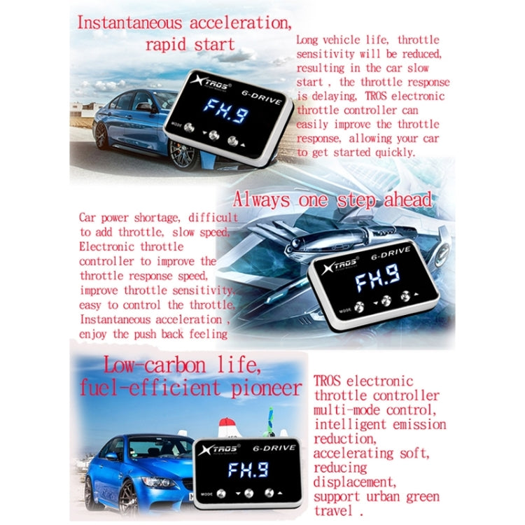 TROS TS-6Drive Potent Booster Electronic Throttle Controller, For Perodua Aruz, For Subaru XV 2013-2020, For Ford Everest -2014, For Hyundai Veloster 2012-2018, For Toyota Altis 2008-2020